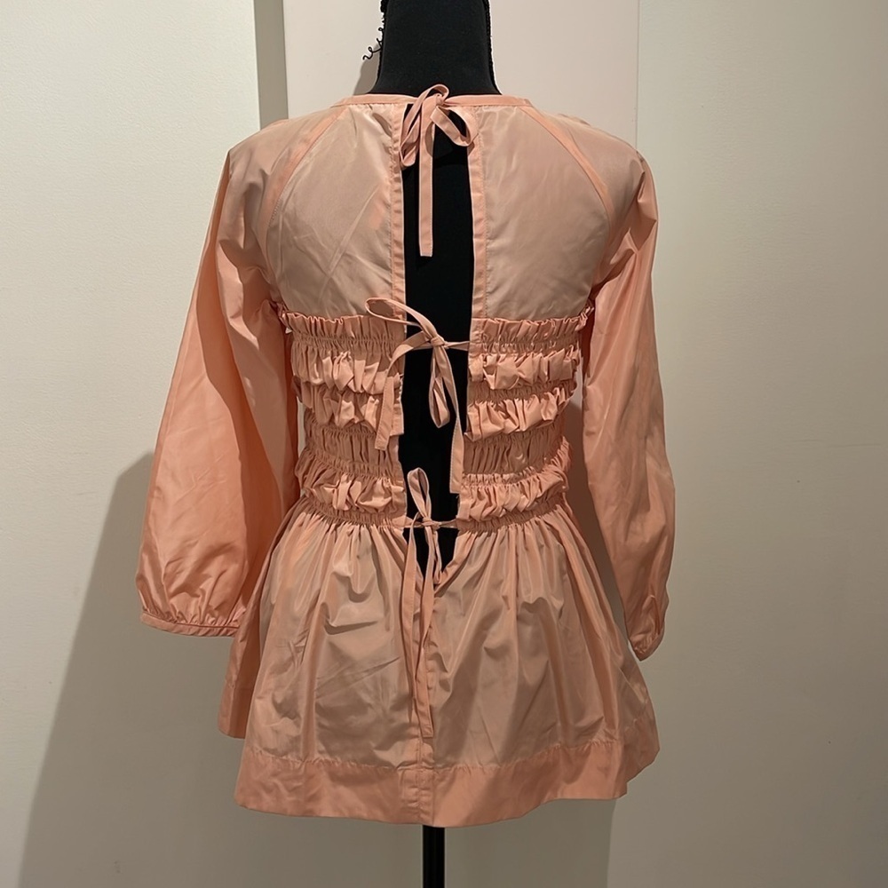 MOLLY GODDARD Peach ruffled tie back bodice flare top size 6UK - Picture 2 of 6